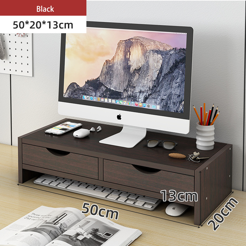 Desktop computer monitor elevated shelf laptop stand display base desk storage rack