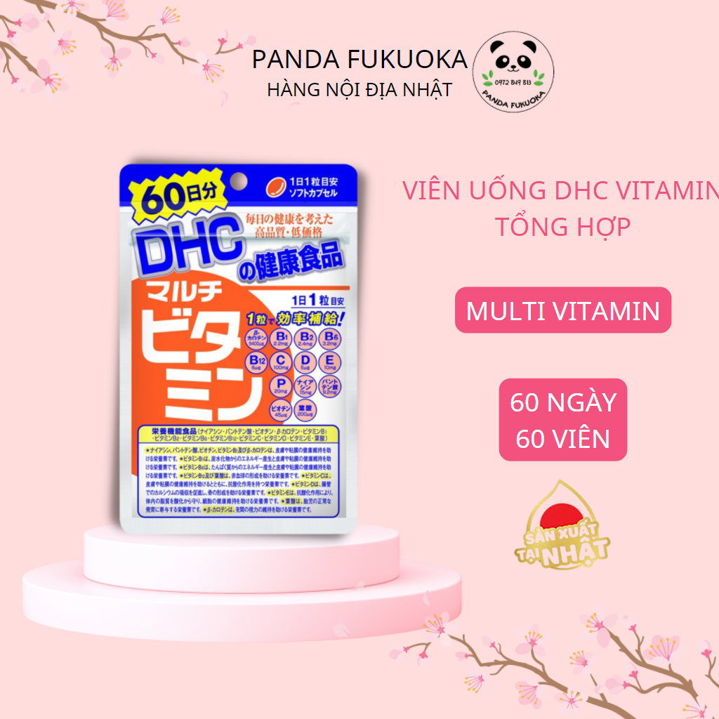 Viên Uống DHC Multi Vitamin Bổ Sung Vitamin Tổng Hợp (Gói 60 Viên/ 60 Ngày) - Viên Uống Bổ Sung 12 Loại Vitamin Hàng Nội Địa Nhật Panda Fukuoka
