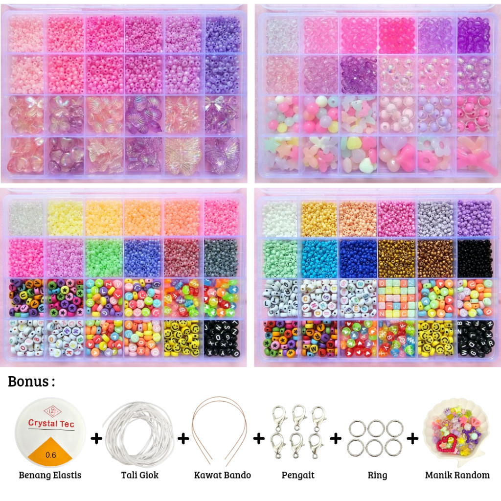 Bisa COD Manik Manik Murah Lucu 1 Box DIY Beads Beads Manik manik