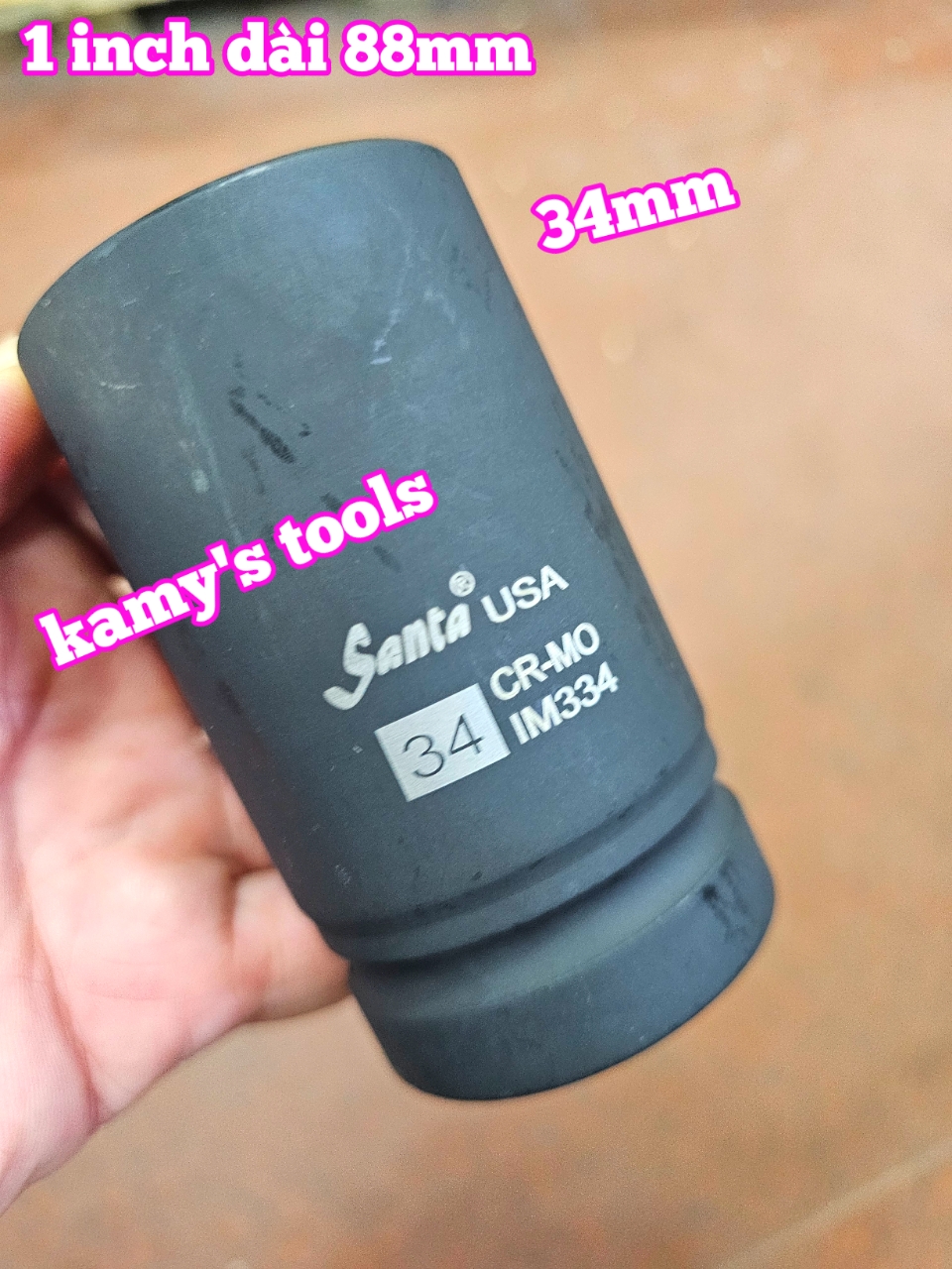 1 inch đầu tuýp đầu khẩu 6 cạnh dài 90mm 22mm 23mm 24mm 27mm 30mm 32mm 33mm 35mm 36mm 38mm 41mm 46mm santa thép cr-mo