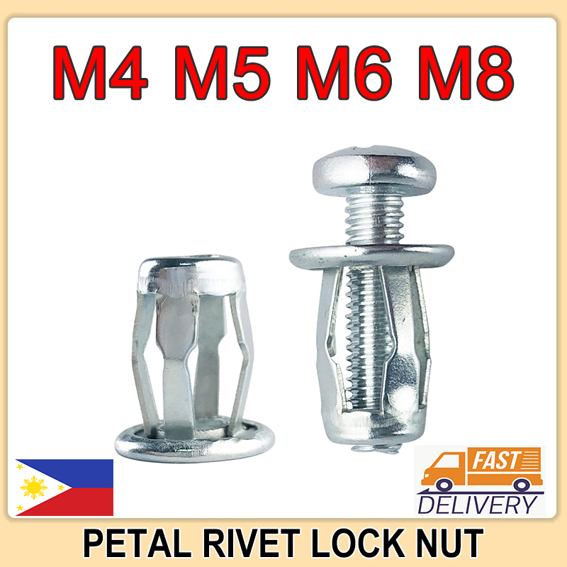 M4 M5 M6 Black Carbon Steel Petal Rivets Lock Nut Bolt Hollow Iron