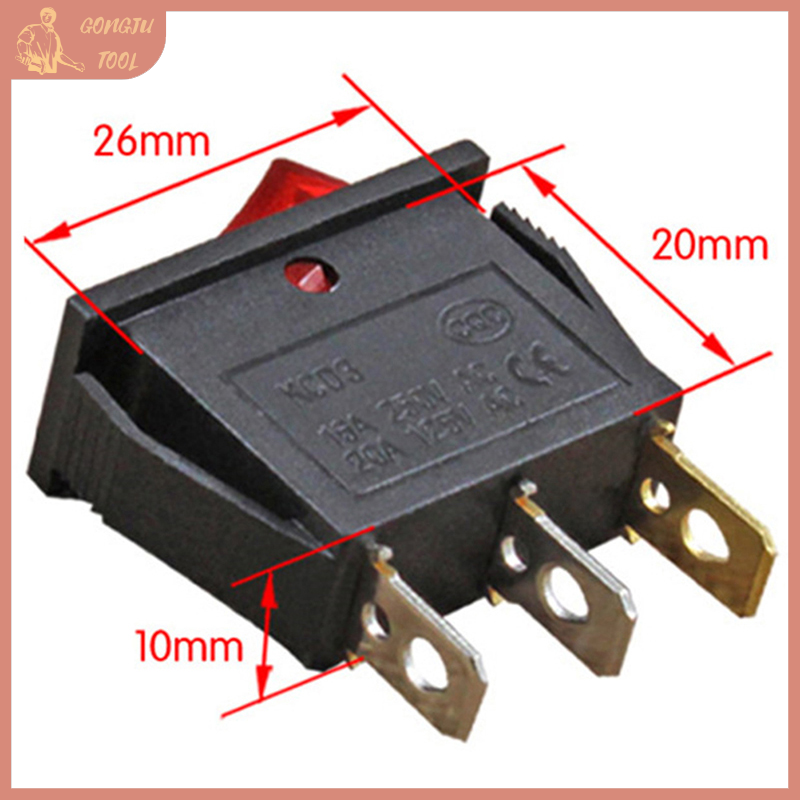 🔨 TOOL 5PCS Multi-Function Electric Cooker Switch Rice Cooker Boat Type Power Rocker Switch With Light 2nd Gear Single Switch 3-Pin Boat Rocker Switch