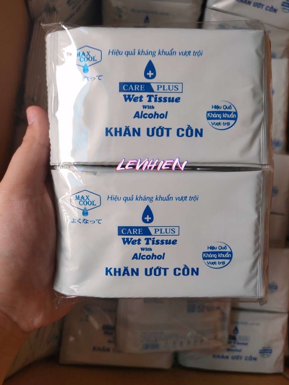 Combo 100 cái Khăn ướt Cồn Max Cool kháng khuẩn Wet Tissue Alcohol