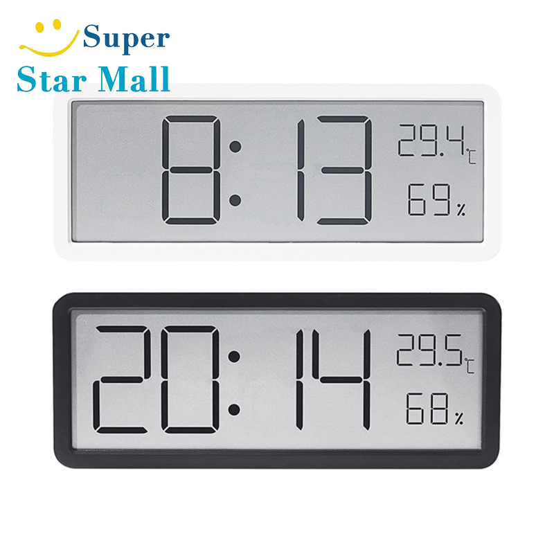 Digital Alarm Clock LCD Display Multifunctional Temperature Humidity Alarm Clock Ultra Thin Electronic Clock