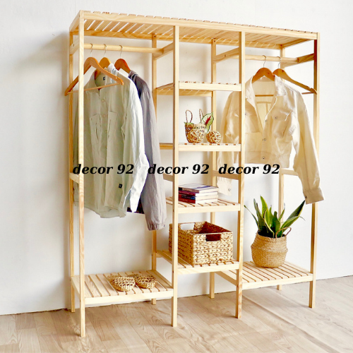 Kệ treo quần áo,tủ treo quần áo( gỗ thông )