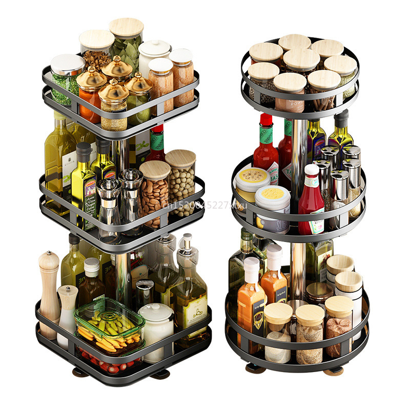 Creativi%20rotatable%20kitchen%20seasoning%20racks%20bottle%20storage%20sorting%20multifunctional%201/2/3%20layer%20detachable%20-%20Image%206