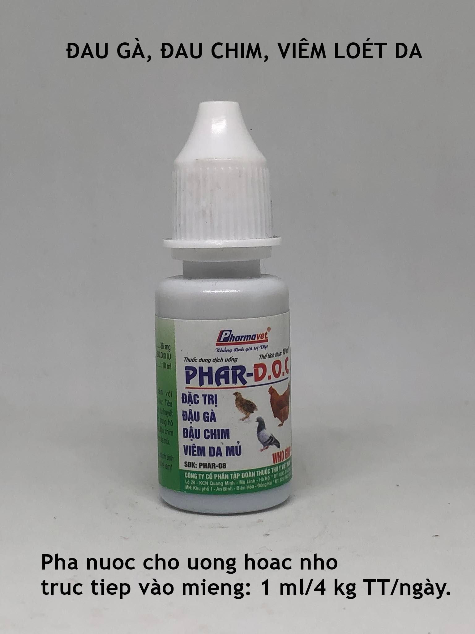 Phar Doc Đậu Gà , Chim Cảnh - Chai 10mil