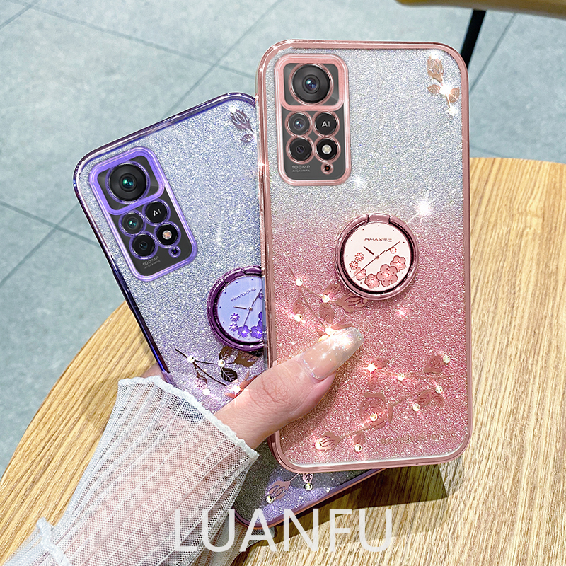 Ốp cho Redmi Note 12 Pro 4G / Note 11 Pro / Note 11 Pro + Ốp Ốp điện thoại chống sốc hoa hồng giả kim cương nhỏ sáng bóng