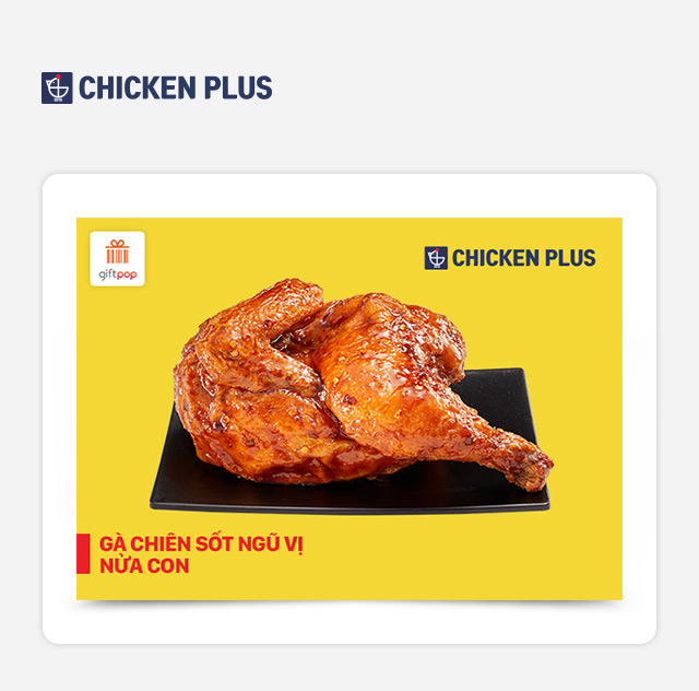 Chicken Plus - Evoucher Gà chiên sốt ngũ vị nửa con