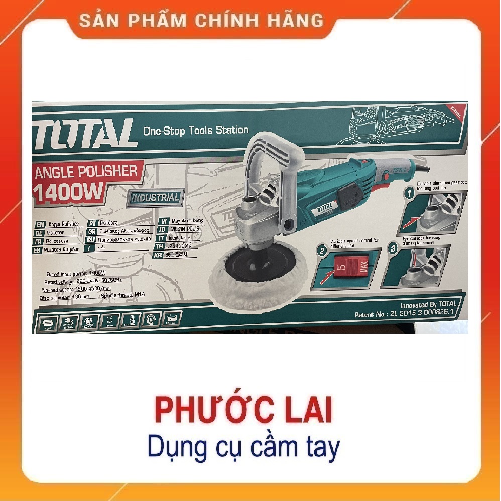 Máy đánh bóng TOTAL 1400W ( 180mm ) TP1141806-2
