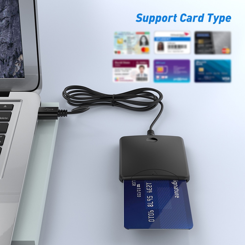 Thông minh USB đầu đọc thẻ cho thẻ ngân hàng IC/ID EMV Đầu đọc thẻ Chất lượng cao cho Windows 7 8 10 Linux OS USB-CCID ISO 7816