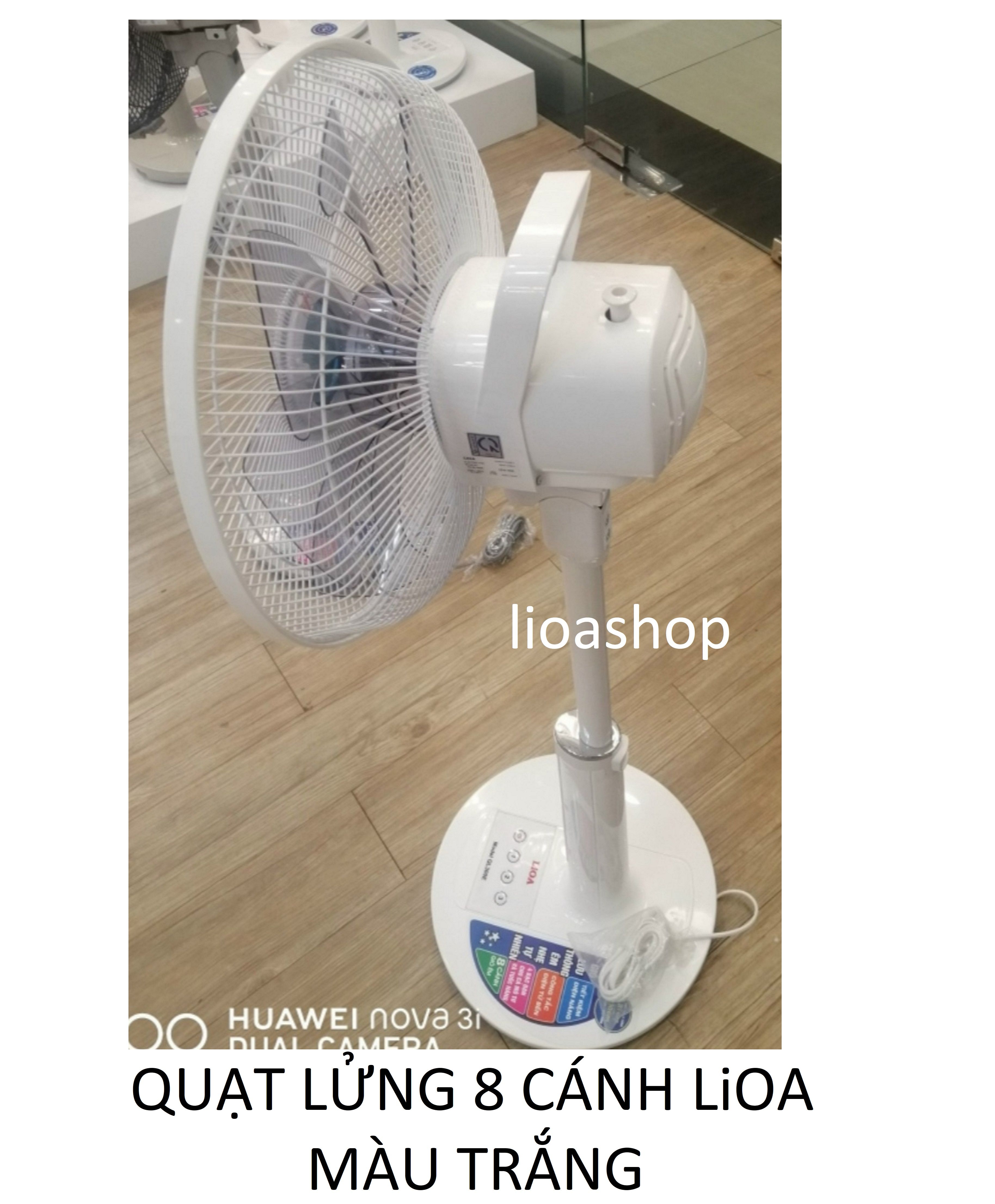 QUẠT LỬNG 8 CÁNH LiOA MÀU TRẮNG .