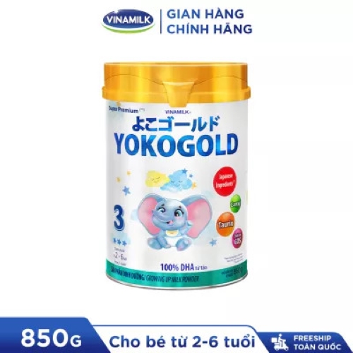 (Có Tích Điểm) Sữa Bột VINAMILK YOKOGOLD 3 LON 850g.