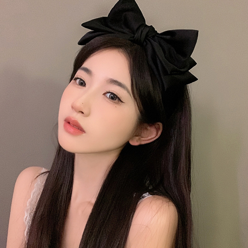 Sweet Black Bow Knot Hairband Temperament Elegant Headband For Women Korean Style Fashion Headdress Girls Hair Accessories. 