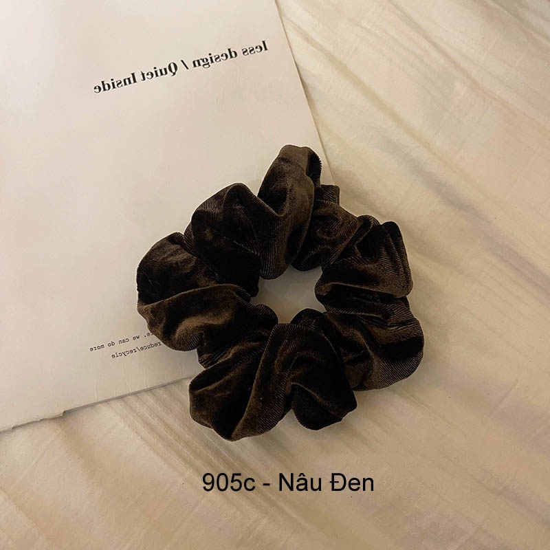 Chun Buộc Tóc Scrunchies Nhung Dày Bản To