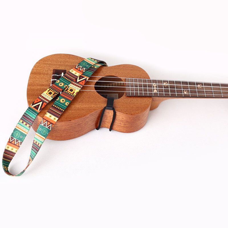 Adjustable Soft Polyester Guitar Ukulele Guitar Acoustic Bass Shoulder Strap Belt Band Hook Strap