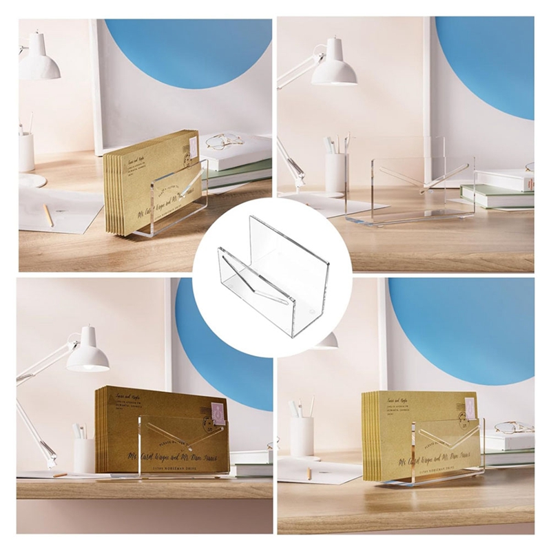 Mail Holder Mail Organizer Countertop Acrylic Mail Sorter Kit for Desk Envelope Holder Letter Organizer Set for Office School. 