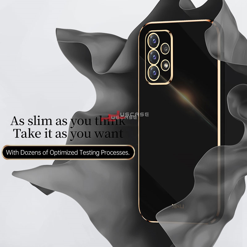 PlusCase for Samsung Galaxy A53 5G 6D Plating Soft Case Lens Protector Square Frame Silicone Glossy Shockproof Phone Back Cover