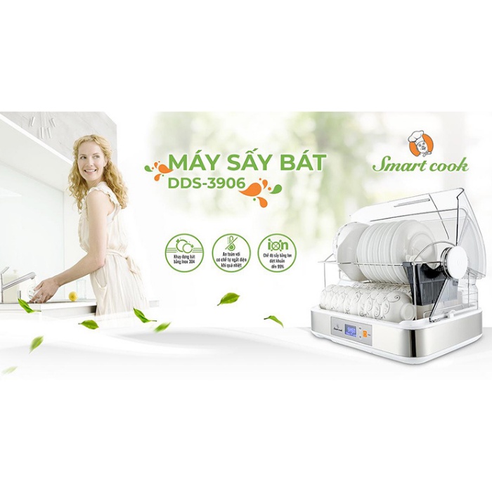 Máy sấy bát đũa Smart Cook DDS-3906 dung tích 45L