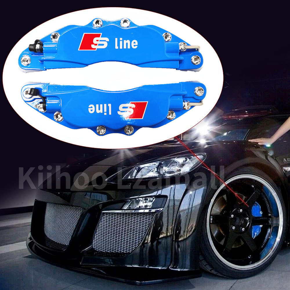 2PCS Audi calipers S line 3D Alloy Caliper Cover Wheel Trim Brake Cover