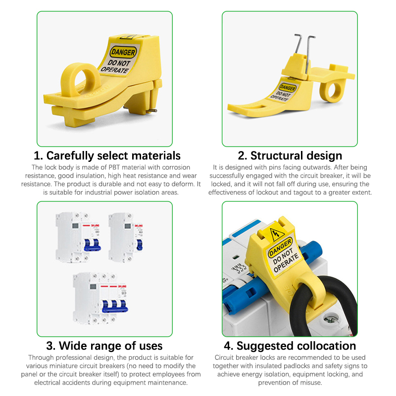 Small Safety Pin Out Single Pole Loto Breaker Lockout Tagout Circuit Breaker Isolation Device DFGGT