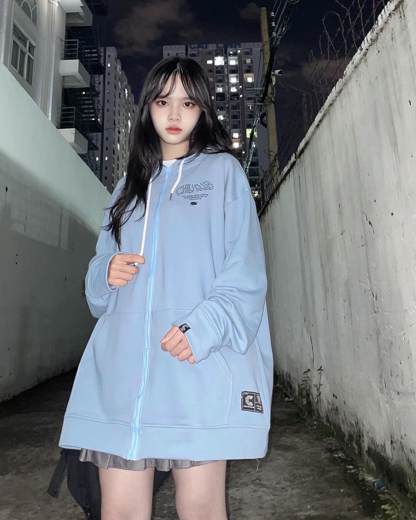 Áo Khoác Hoodie Zip Up CHILICLUB (XANH BIỂN)