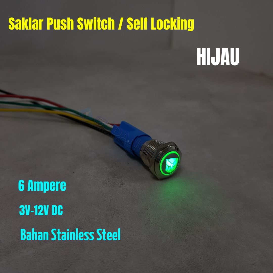 Saklar Stainless LED Tombol On Off Besi Push Button Switch Transformer ...