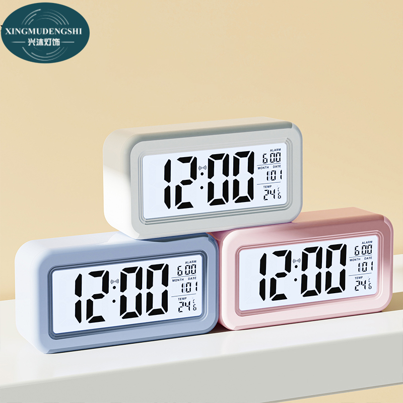 clock Simple clock, alarm clock, digital display, LCD lazy person's snooze, silent backlight electronic clock