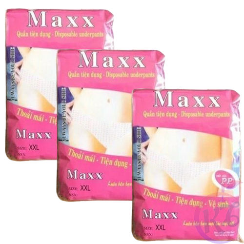 Combo 3 Bịch Quần lót giấy MAXX size XXL - 5 cái/bịch - quần lót giấy dùng 1 lần cho mẹ sau sinh