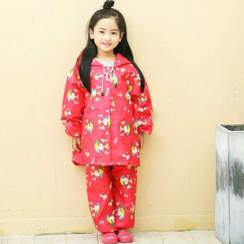 Bộ áo mưa trẻ em vải dù hoạt hình cho bé từ 3-5 tuổi, áo mưa trẻ em cute