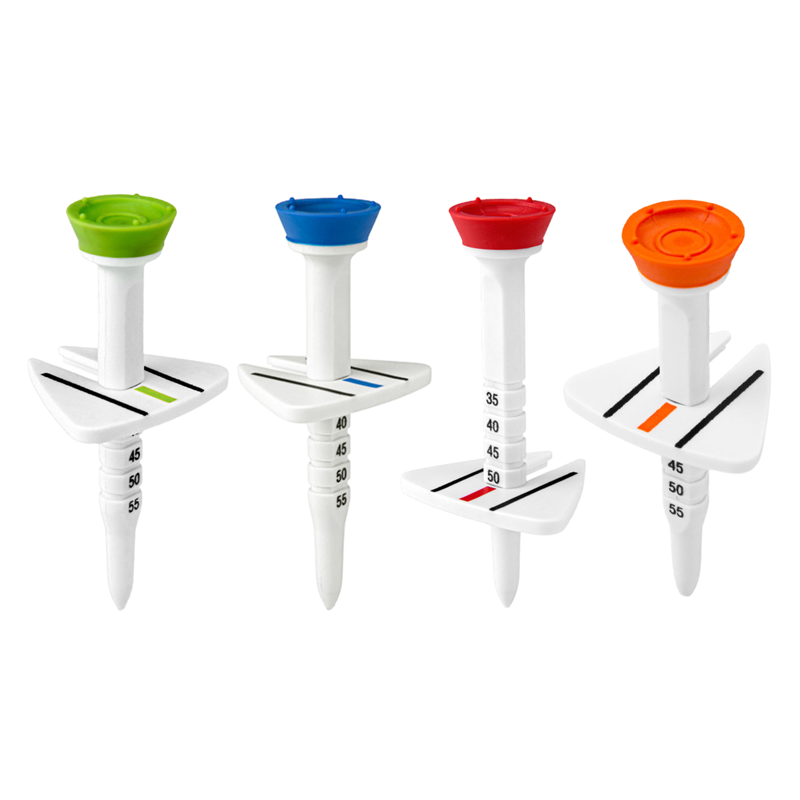 guyouzi® Golf Training Spike Golf Tee with Round Ball Holder Adjustable Golf Tee with Aiming Line 77mm Height 5 Levels Spike Holder Golf Training Aid and Accessories
