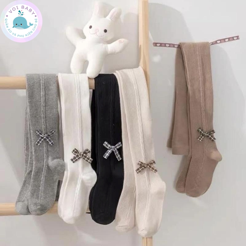 Quần Tất Len Có Bàn Đính Nơ Bé Gái
