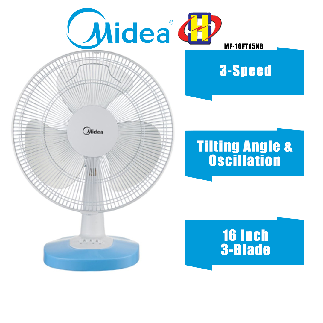 Midea Table Fan (16 Inch) 3Speed Desk Fan MF16FT15NB Lazada