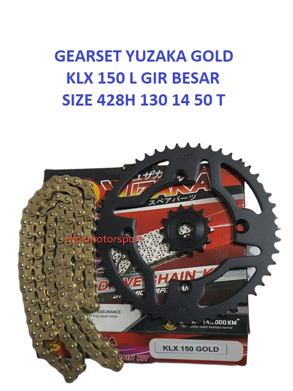 GEARSET GIRSET GEAR GIR SET YUZAKA KLX 150 L GIR BESAR 428H 130 14 50