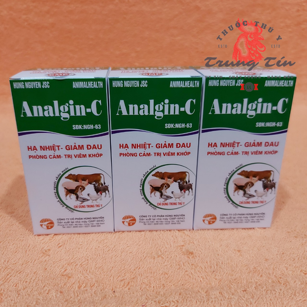 Thuốc gà đá Analgin C - Hạ nhiệt , giảm đau , phòng cảm , viêm khớp (lọ / 100ml)