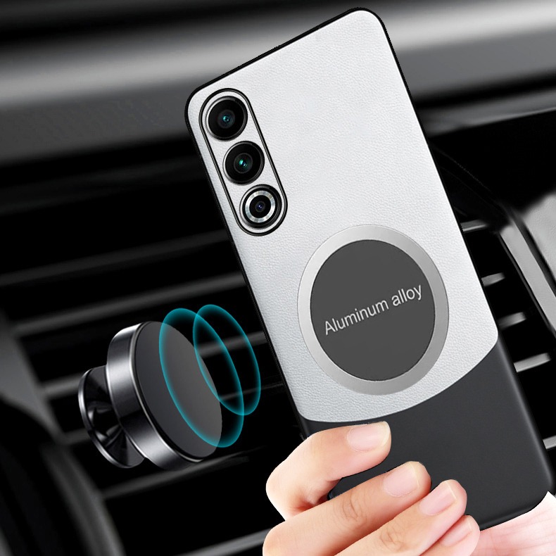 For Oneplus ACE 3V Phone case 360 Degrees Protection Leather Soft Border Anti-fingerprint Color Blocking Design Car Navigation Holder Ring For Oneplus ACE 3 Cover casing HP.
