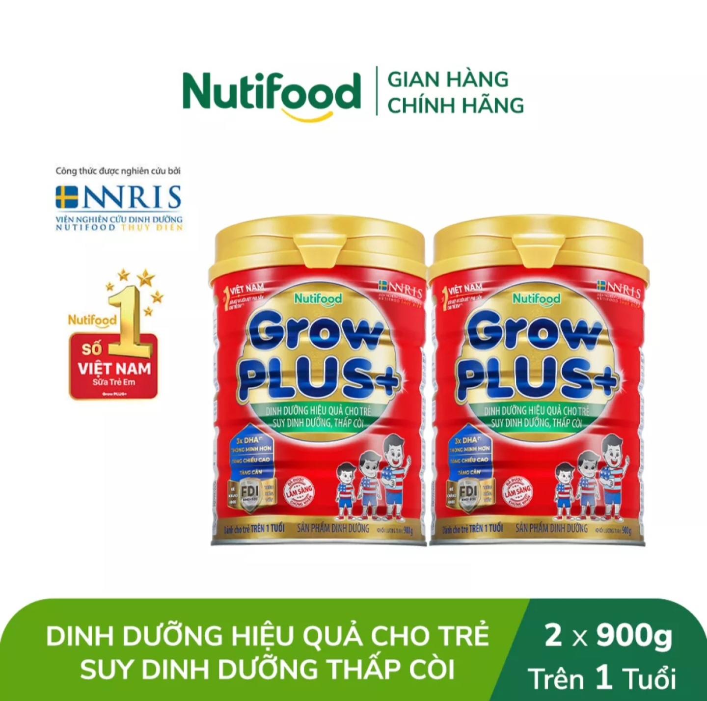 (Expiration Date August 2027) (New Model) Grow Plus+ Powdered Milk No. 1+ Can 850g for Malnourished and Stunted Children (Red).