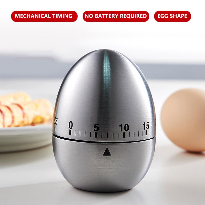 Kitchen mechanical timer Creative egg No battery required 60 minutes Timing Baking Cooking Reminder