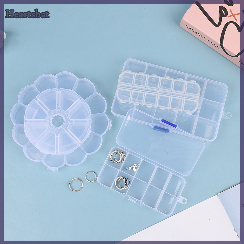 [Heartsbat] Plastic box Container Screw Holder Case Practical Compartment Jewelry Earring Display case plastic Organizer beads storage boxes