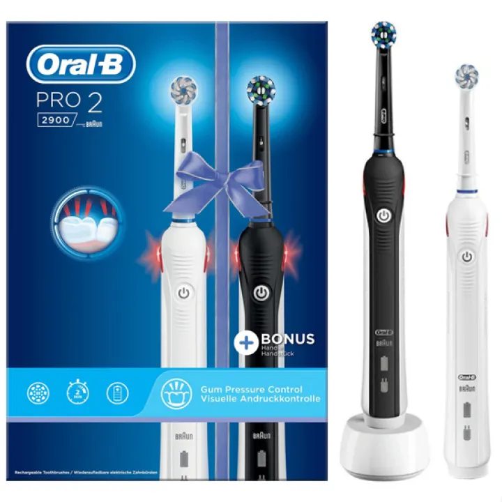 Oral B Pro 2 2900 / 2950N Set of 2 Pro 2 2000 Action Sensi Clean Electric Toothbrushes Rechargeable Powered By Braun | Lazada