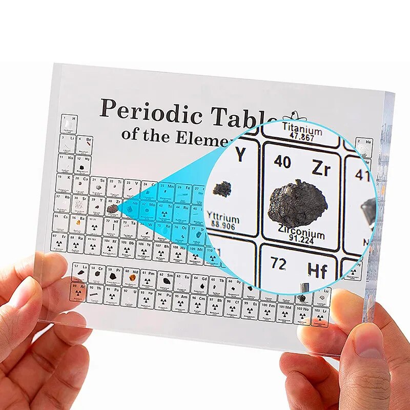 【Great Selection】 Periodic Table Of Elements Home Decoration Crystal Periodic Table With Real Elements Samples Letter Decoration