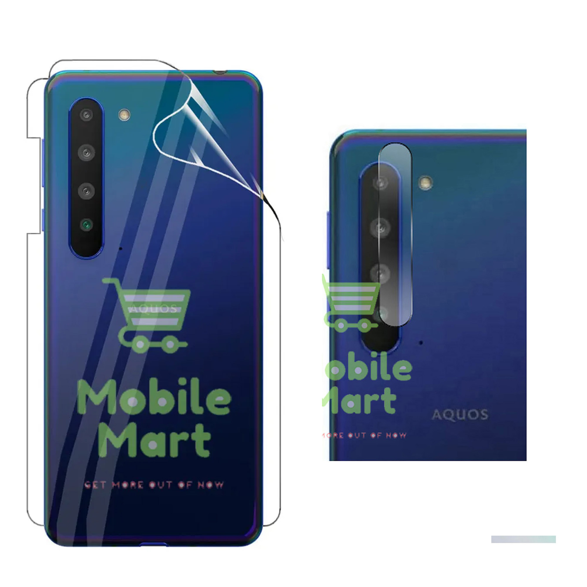 Sharp Aquos R5G Full Back Coverage Clear Hydrogel Flexible Soft Film + Durable 9H Gorilla Flexible Camera Lens Protector For Aquos R5G. 