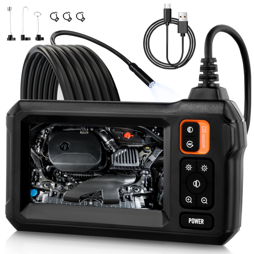 Borescope, Endoscope Camera With Light, 1080P HD Inspection Camera, Borescope Camera With Light, IP67 Waterproof Camera, 16.5ft Flexible Endoscope Camera, Gadgets For Men