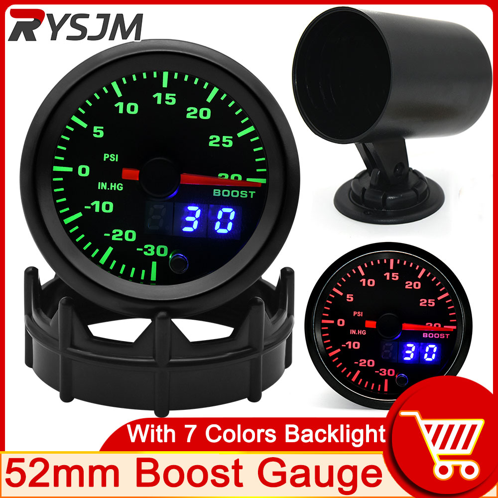NEW 【Innovative design】Hd Dual Display 52mm 7 Colors Backlight Turbo ...