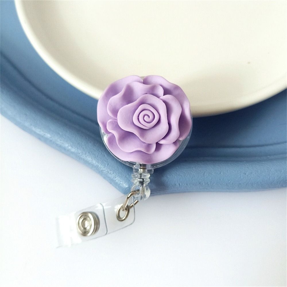 Badge Cilp Bow Flower Nurse Badge Reel Name Tag Chest Card Retractable ...