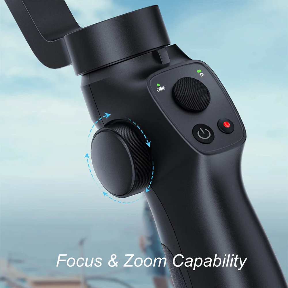 Funsnap Capture 2S Stabilizzatore Gimbal A 3 Assi Per Smartphone - Connessione Bluetooth, Batteria 12h, Zoom Controllabile, Tracciamento, Selfie Stick - Compatibile Con IOS/Android E GoPro - 2