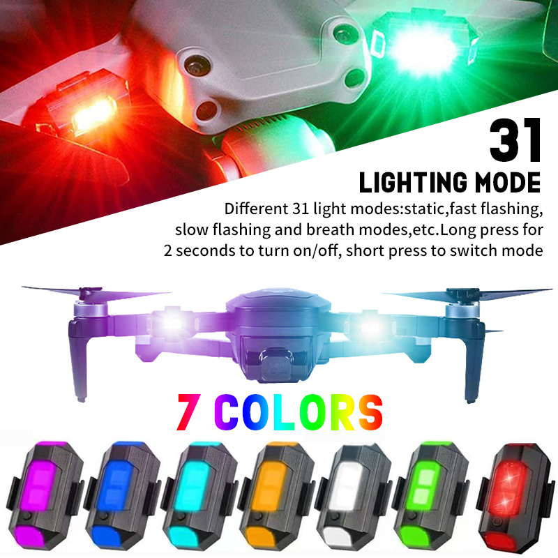 7 Colors LED aircraft Strobe Lights Upgrade Strobe Lights Flashing Lights  31 modes with memory function