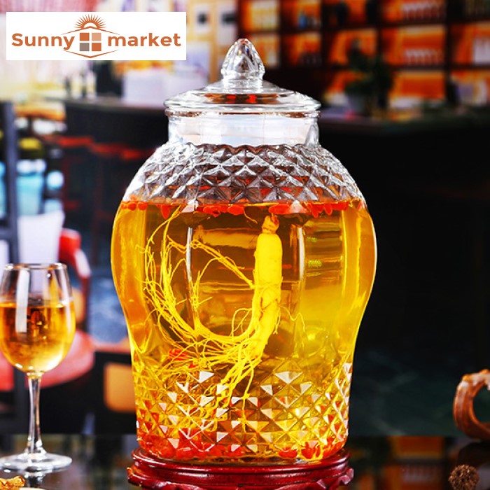 Bình ngâm sâm thủy tinh kim cương 8833 dung tích 7,5 lít không van