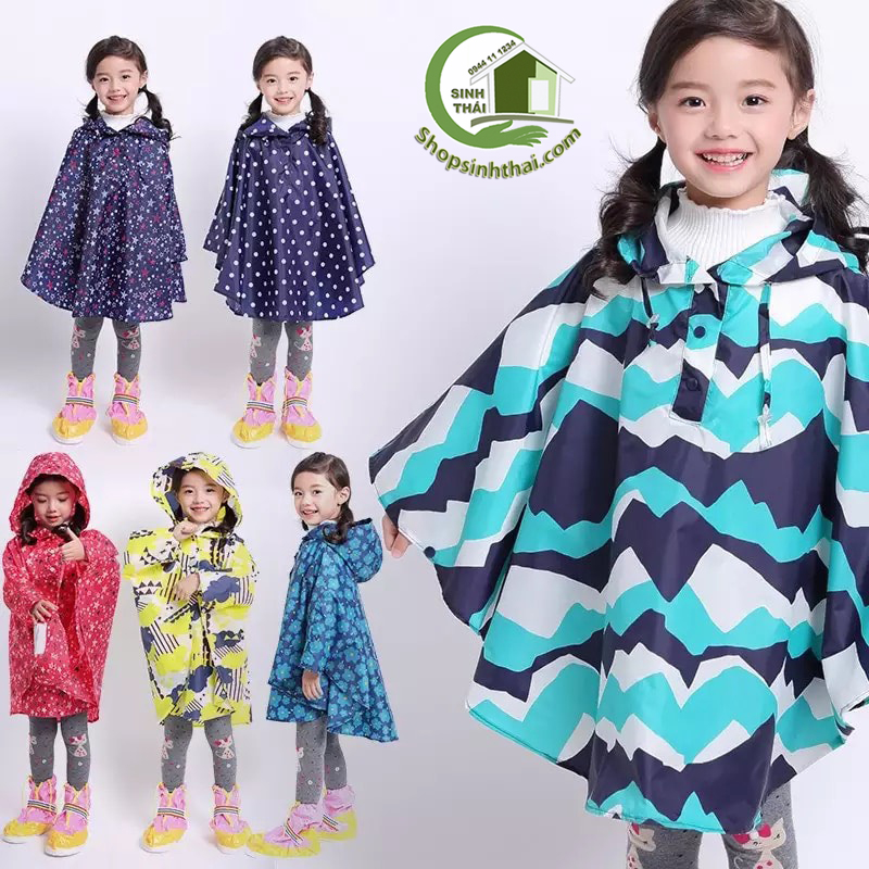 Áo mưa cánh dơi cho trẻ em - giao màu ngẫu nhiên - chọn kích cỡ