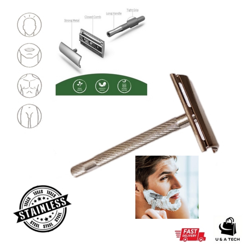 Safety Razor Metal Double-edged Shaving Razor Manual Mustache Removal Traditional Shaving Tool For Hotel Home Travel